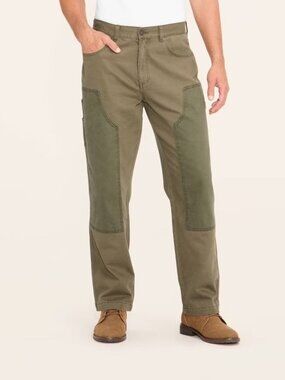 Woolrich Men's Olive Green Straight Fit & Relaxed Leg Cargo Jeans - Size 42 x 32